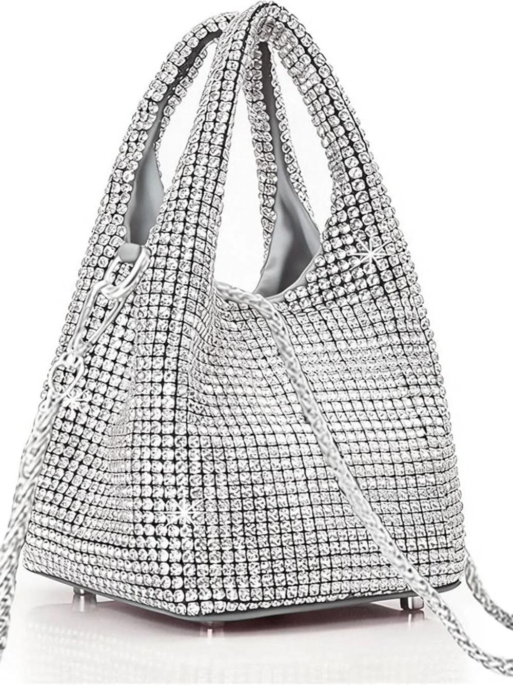NWT Sparkling Bling SwarovskI Crystal Rhinestone Bucket Bag Shoulder Pur… - Picture 12 of 17